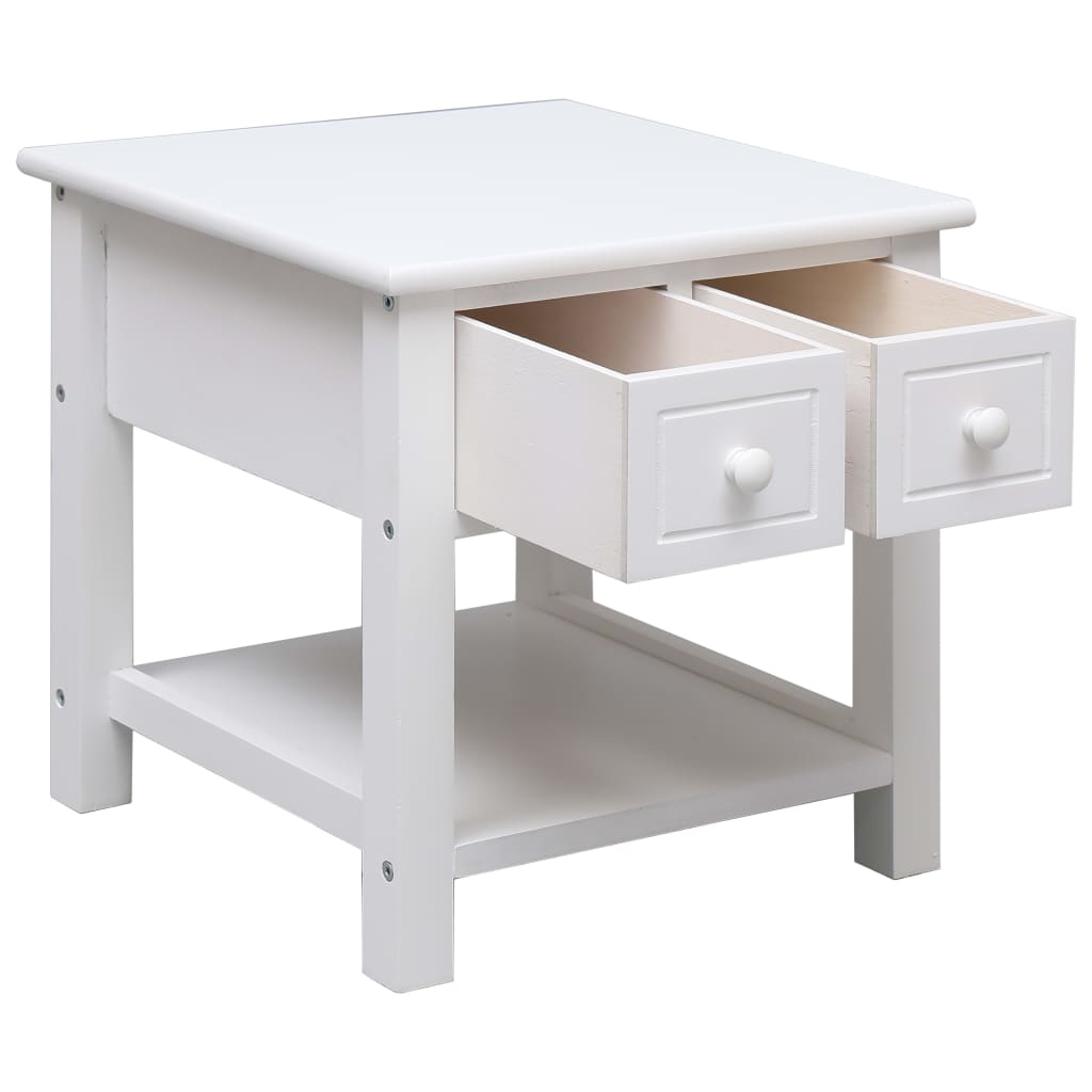 Table d'appoint Blanc 40x40x40 cm Bois de Paulownia - XIOS