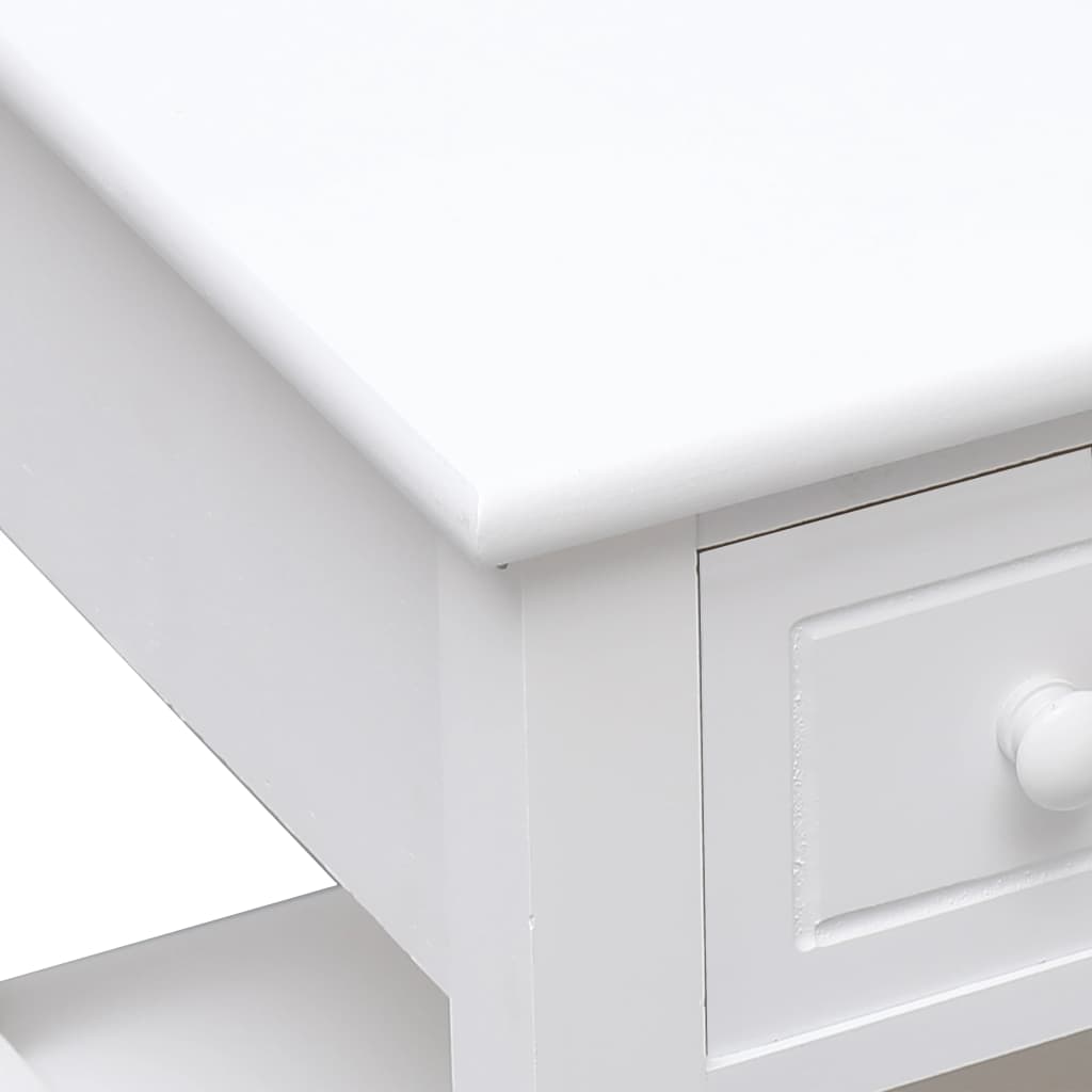 Table d'appoint Blanc 40x40x40 cm Bois de Paulownia - XIOS