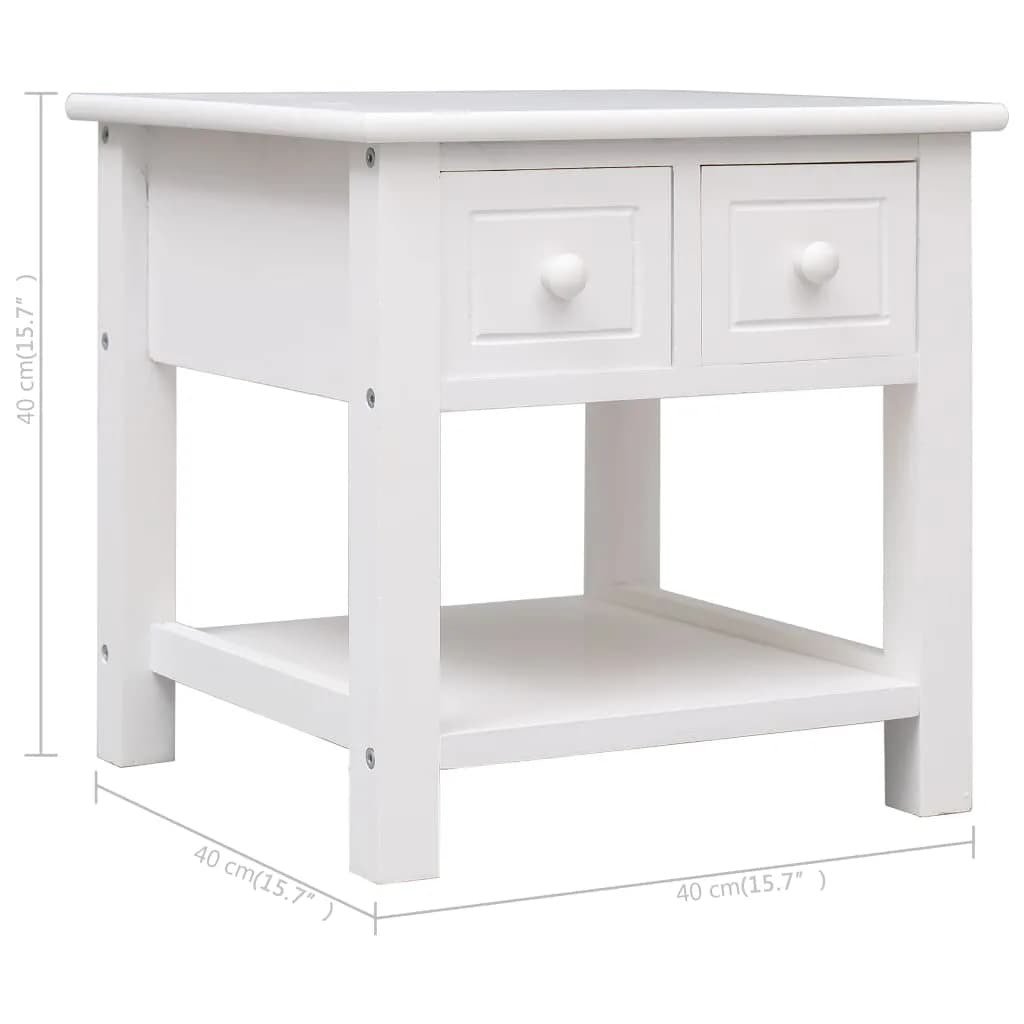 Table d'appoint Blanc 40x40x40 cm Bois de Paulownia - XIOS