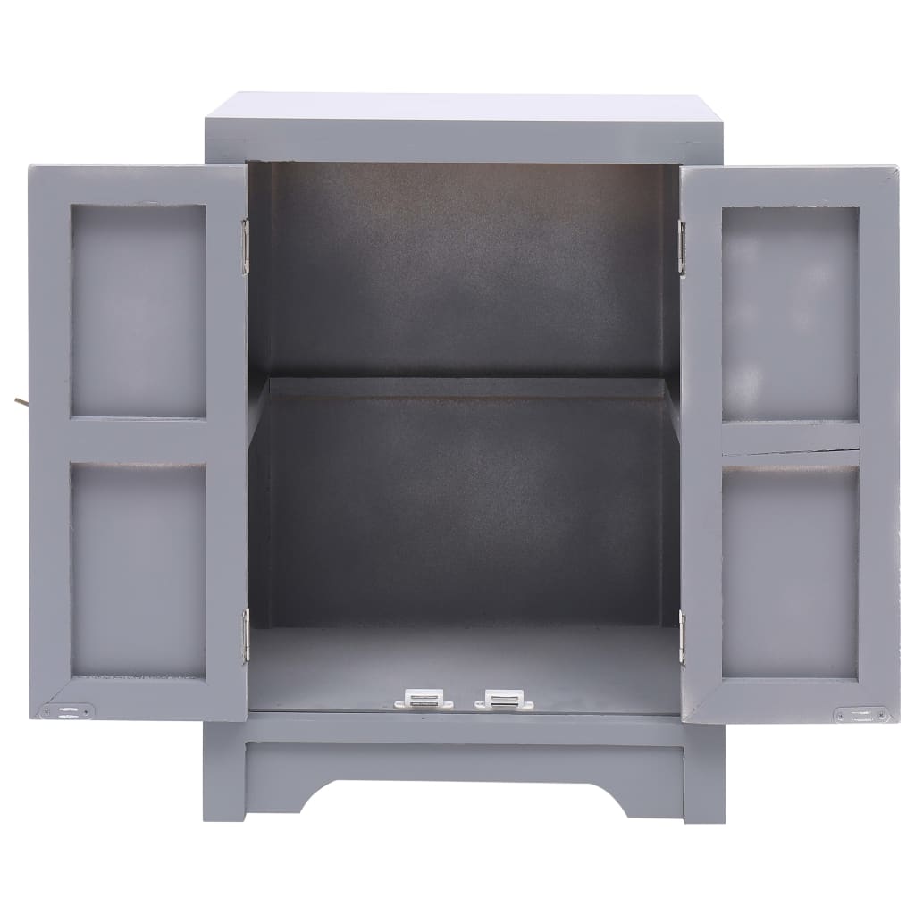 Table de chevet Gris 38x28x52 cm Bois de Paulownia - XIOS