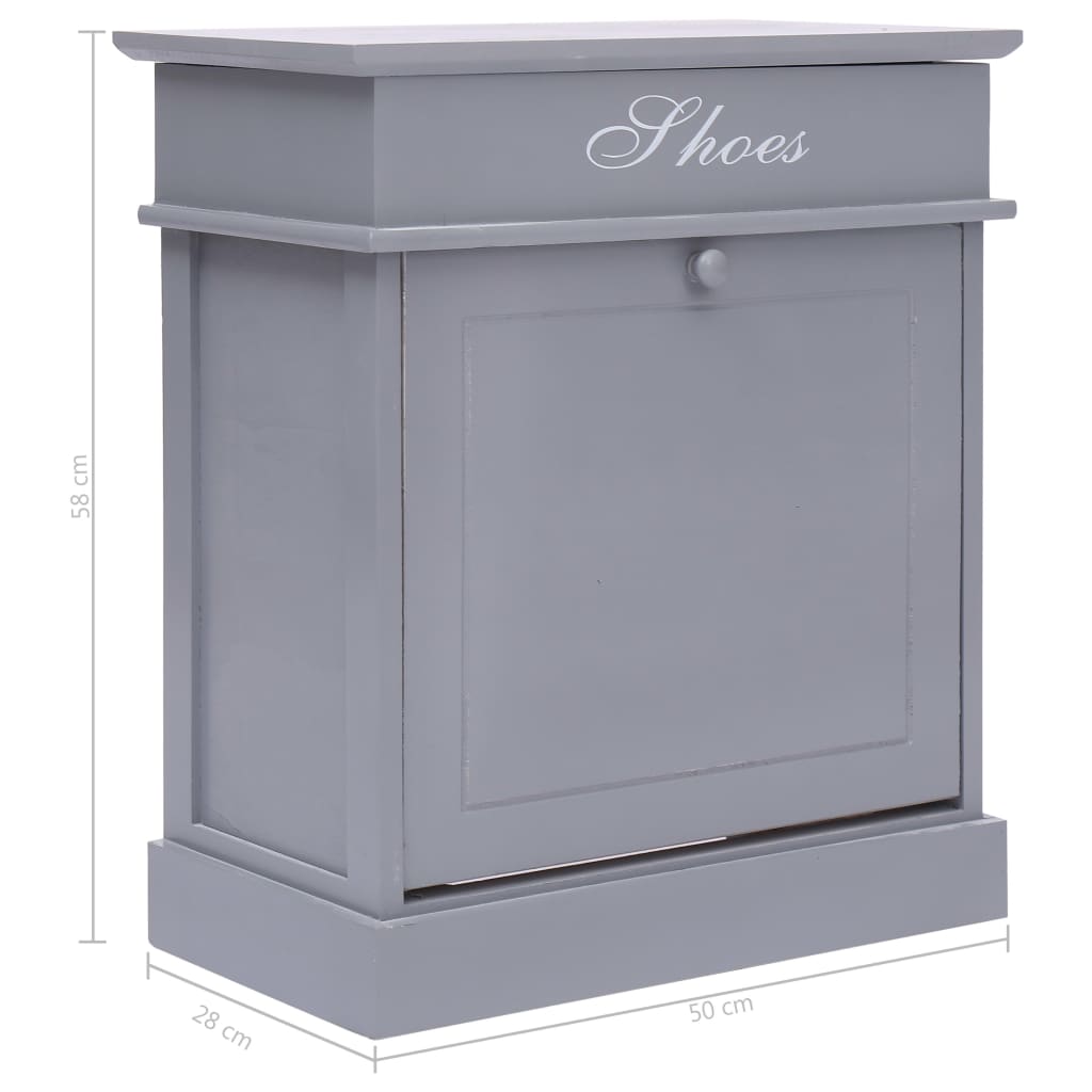 Armoire à chaussures Gris 50 x 28 x 58 cm Bois de Paulownia - XIOS