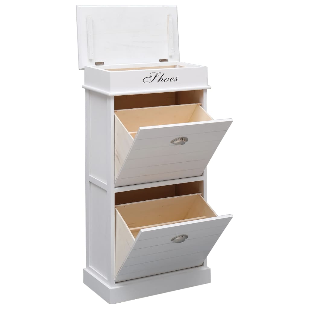 Armoire à chaussures Blanc 50 x 28 x 98 cm Bois de Paulownia - XIOS