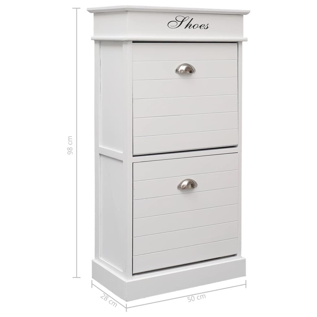 Armoire à chaussures Blanc 50 x 28 x 98 cm Bois de Paulownia - XIOS