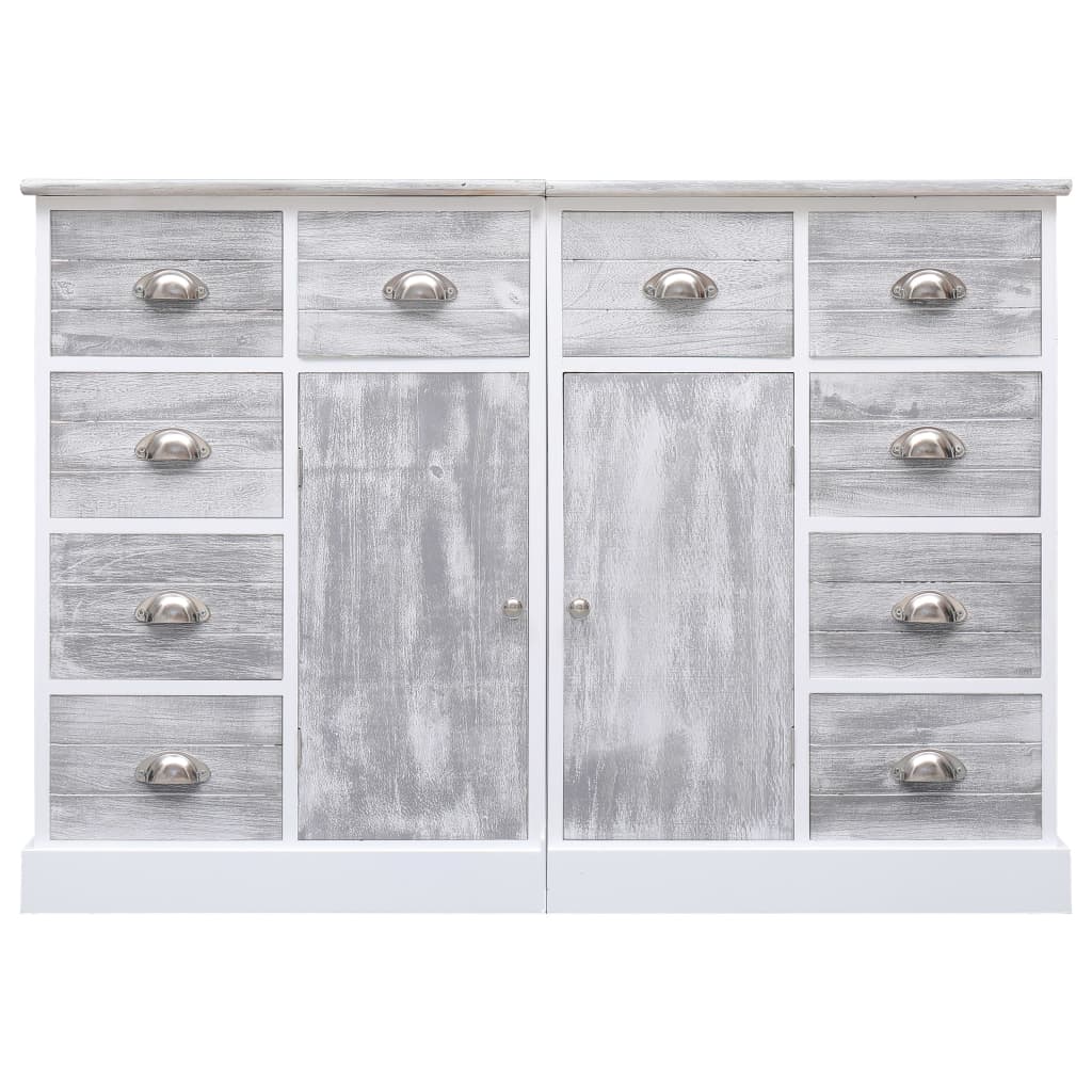 Buffet avec 10 tiroirs Gris 113x30x79 cm Bois - XIOS