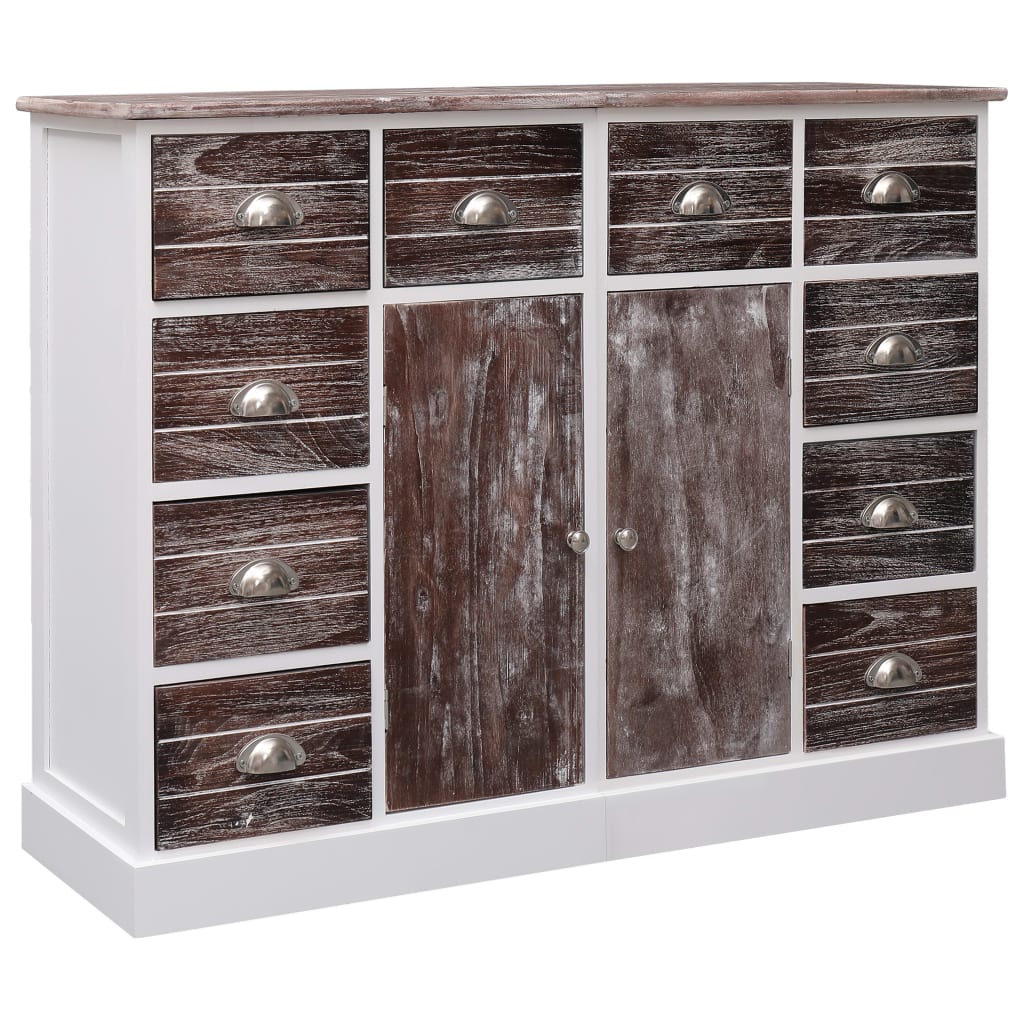 Buffet avec 10 tiroirs Marron 113x30x79 cm Bois - XIOS
