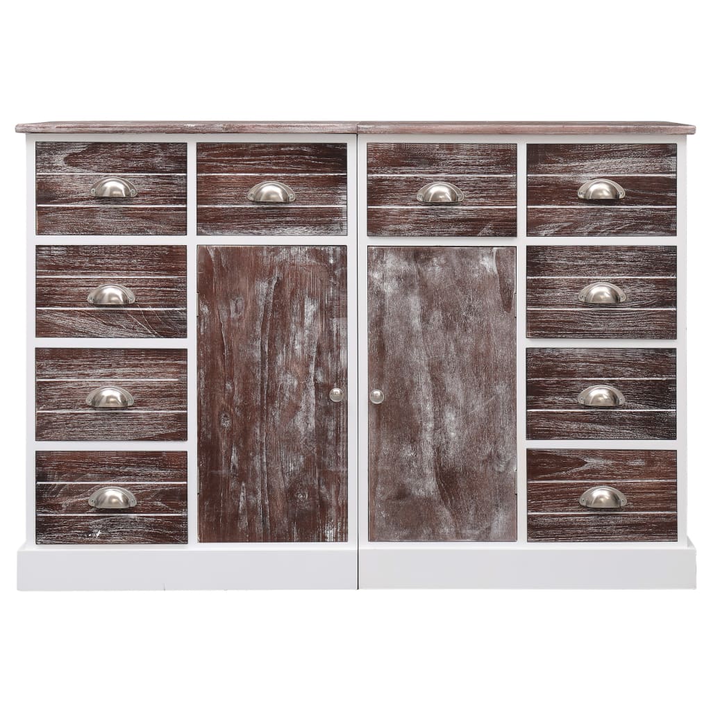 Buffet avec 10 tiroirs Marron 113x30x79 cm Bois - XIOS