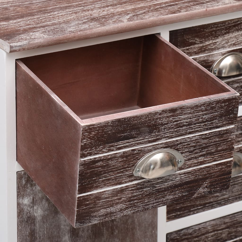 Buffet avec 10 tiroirs Marron 113x30x79 cm Bois - XIOS