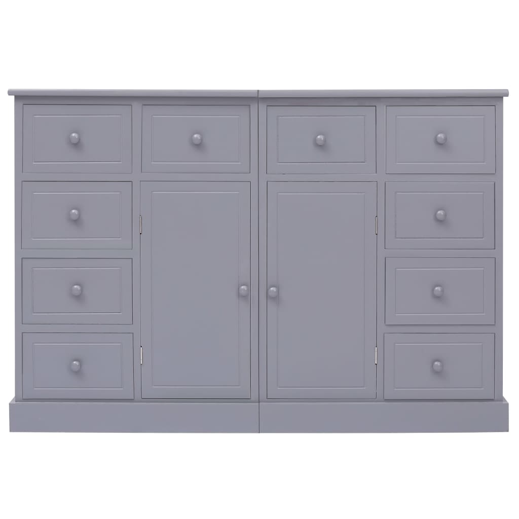 Buffet avec 10 tiroirs Gris 113x30x79 cm Bois - XIOS