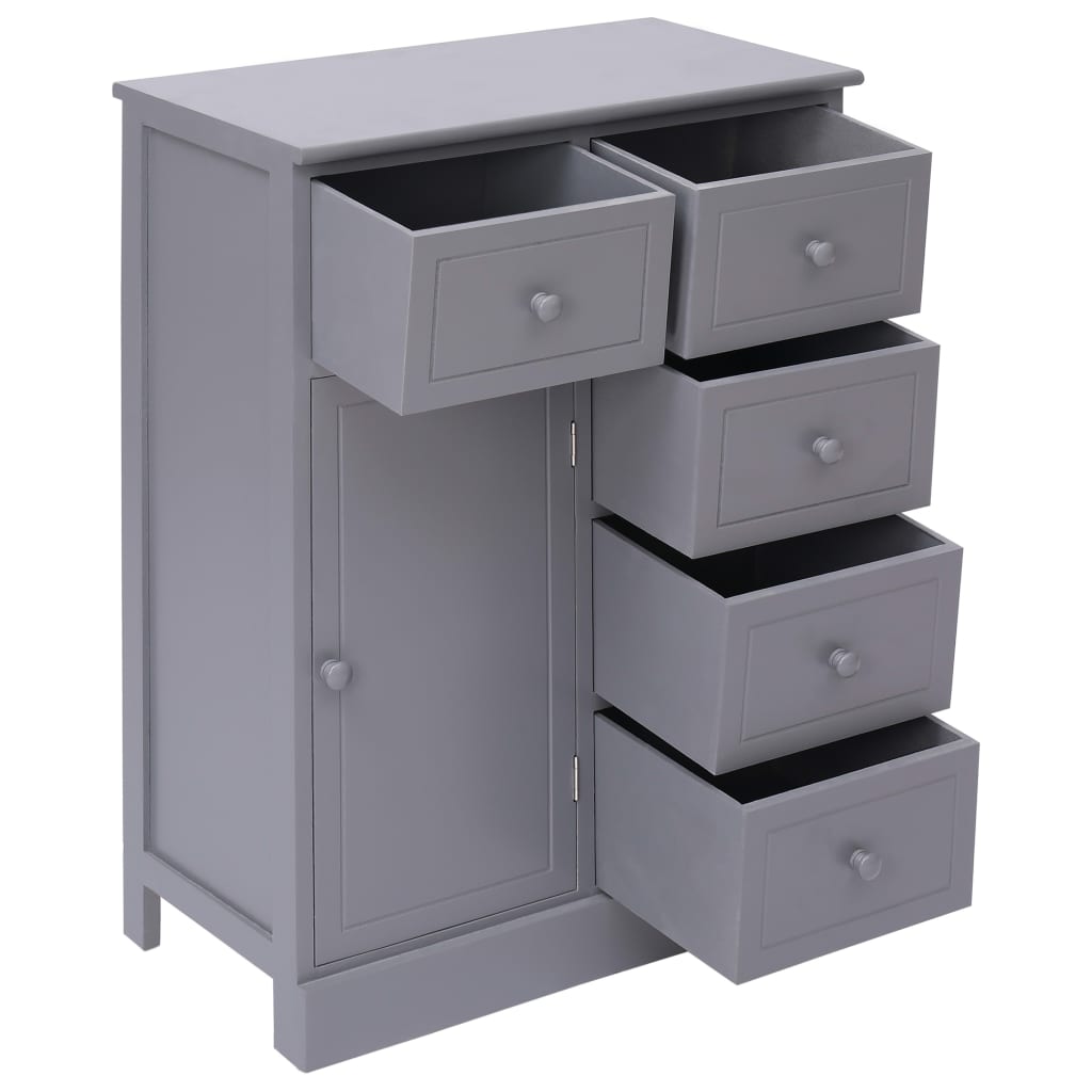 Buffet avec 10 tiroirs Gris 113x30x79 cm Bois - XIOS
