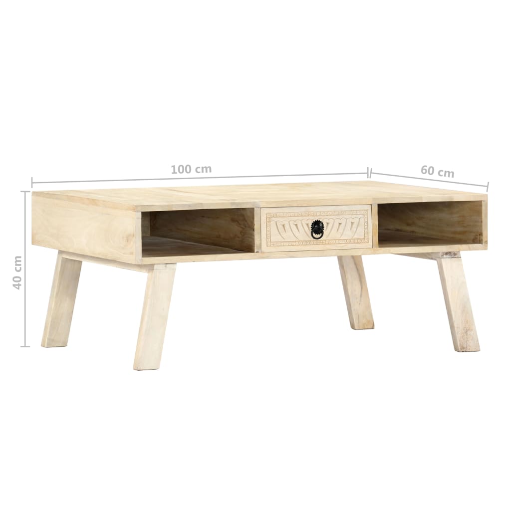 Table basse 100x60x40 cm Bois de manguier massif - XIOS