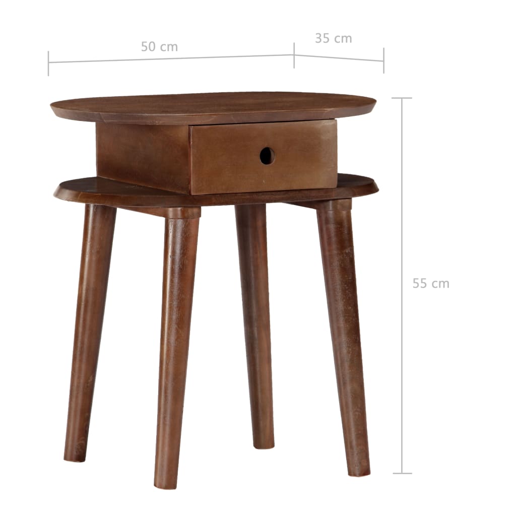 Table de chevet 50x35x55 cm en bois d'acacia massif - XIOS