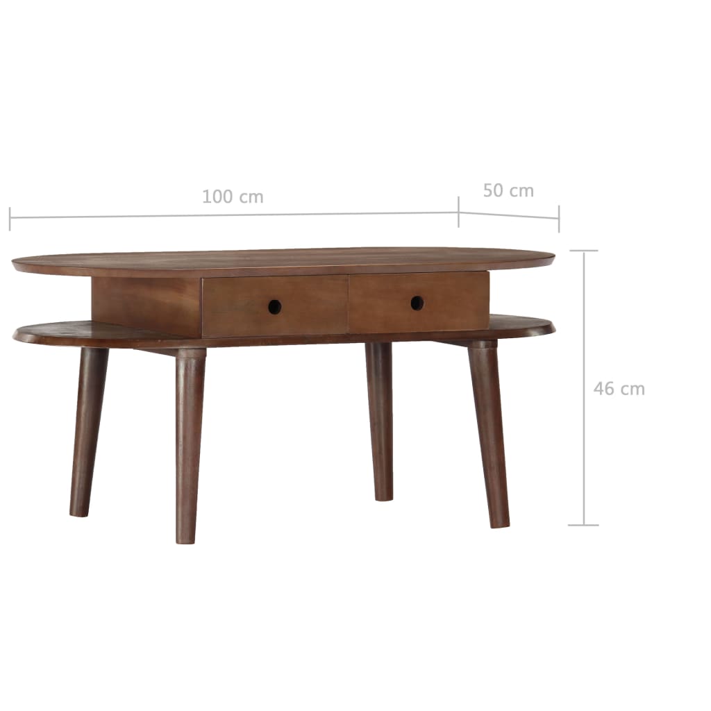 Table basse 100x50x46 cm Bois d'acacia solide - XIOS