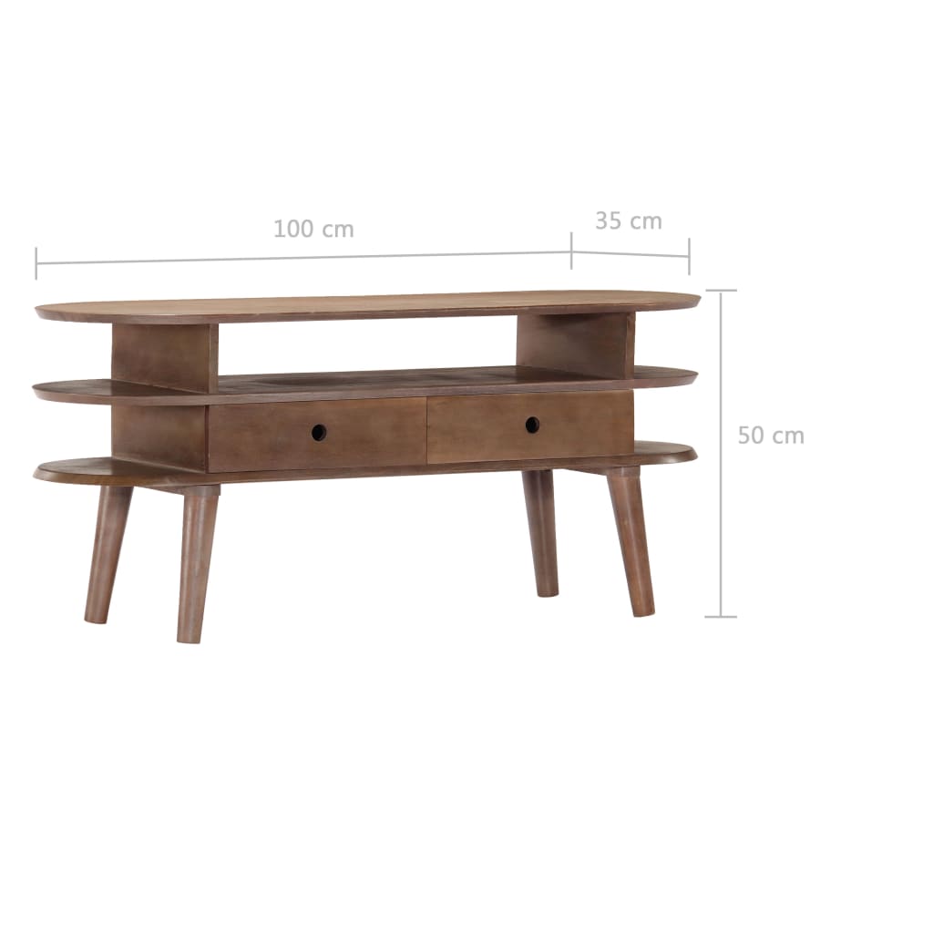 Meuble TV 110x35x50 cm Bois d'acacia solide - XIOS