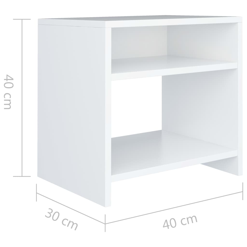 Tables de chevet 2 pcs Blanc 40x30x40 cm Bois d'ingénierie - XIOS