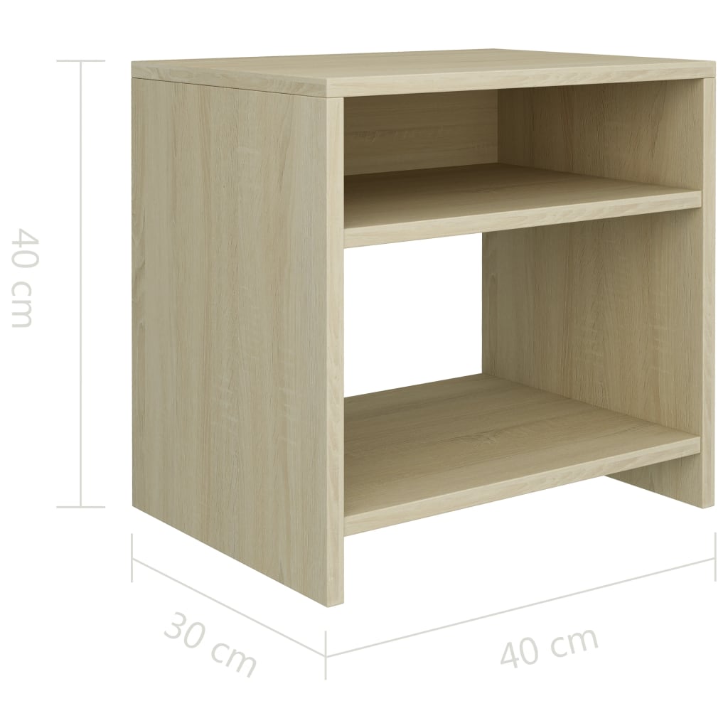 Tables de chevet 2pcs Chêne sonoma 40x30x40cm Bois d'ingénierie - XIOS