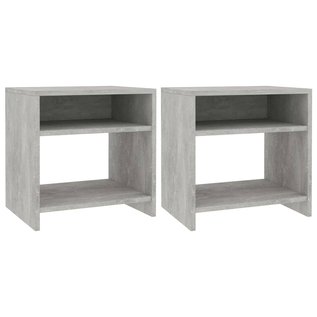 Tables de chevet 2 pcs Gris béton 40x30x40 cm Bois d'ingénierie Tables de chevet vidaXL   