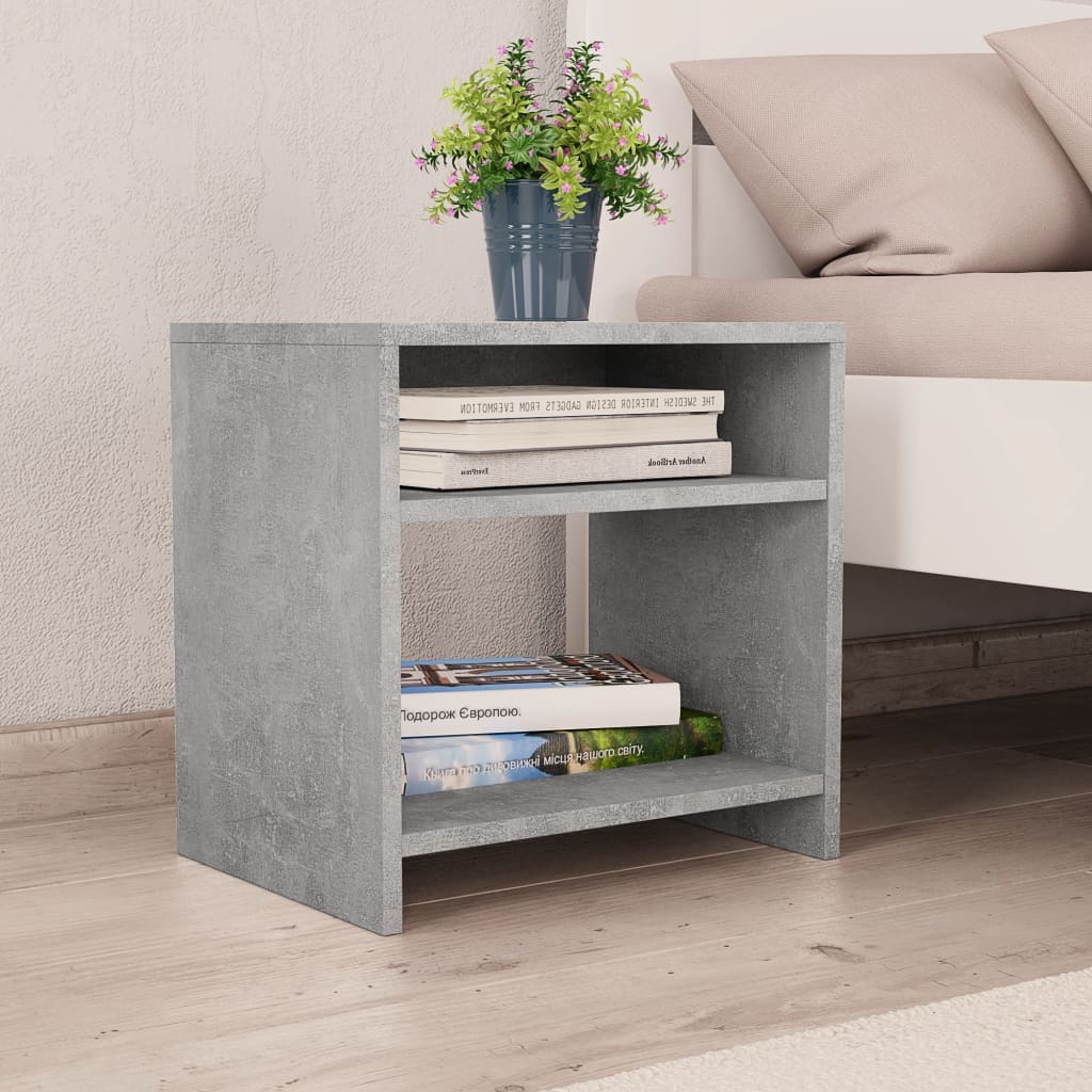 Tables de chevet 2 pcs Gris béton 40x30x40 cm Bois d'ingénierie Tables de chevet vidaXL   