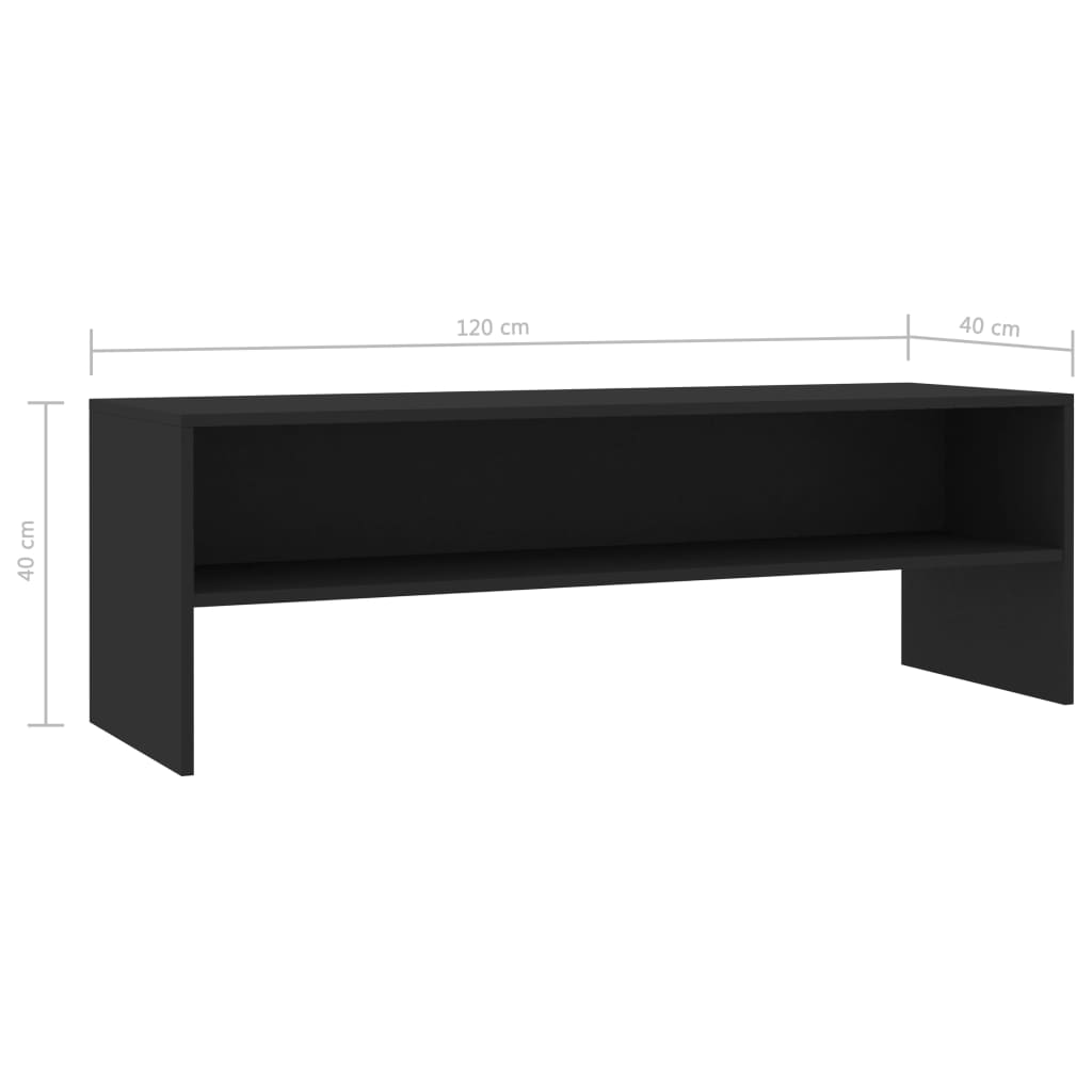 Meuble TV Noir 120x40x40 cm Bois d'ingénierie - XIOS