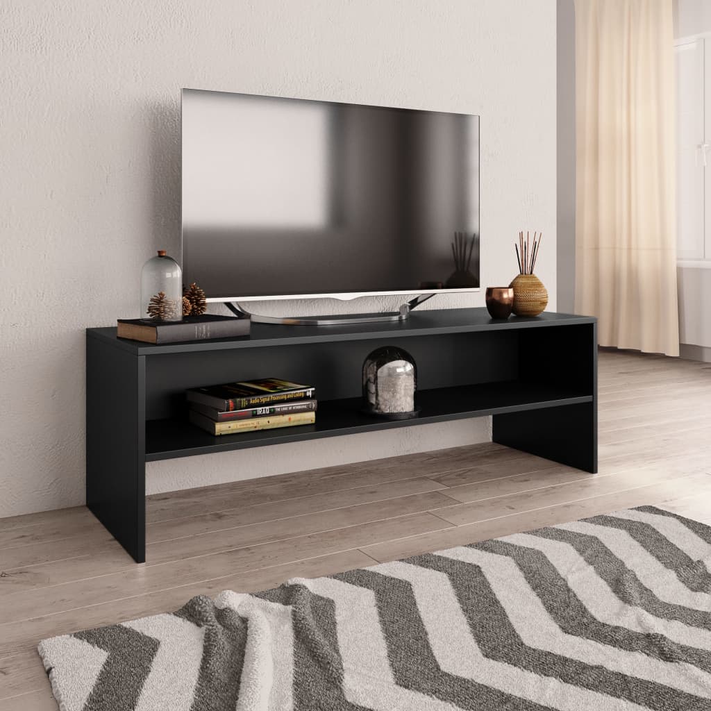 Meuble TV Noir 120x40x40 cm Bois d'ingénierie - XIOS