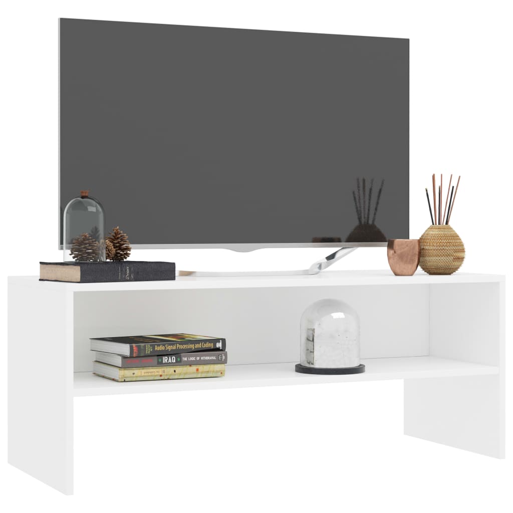 Meuble TV Blanc 100 x 40 x 40 cm Aggloméré - XIOS