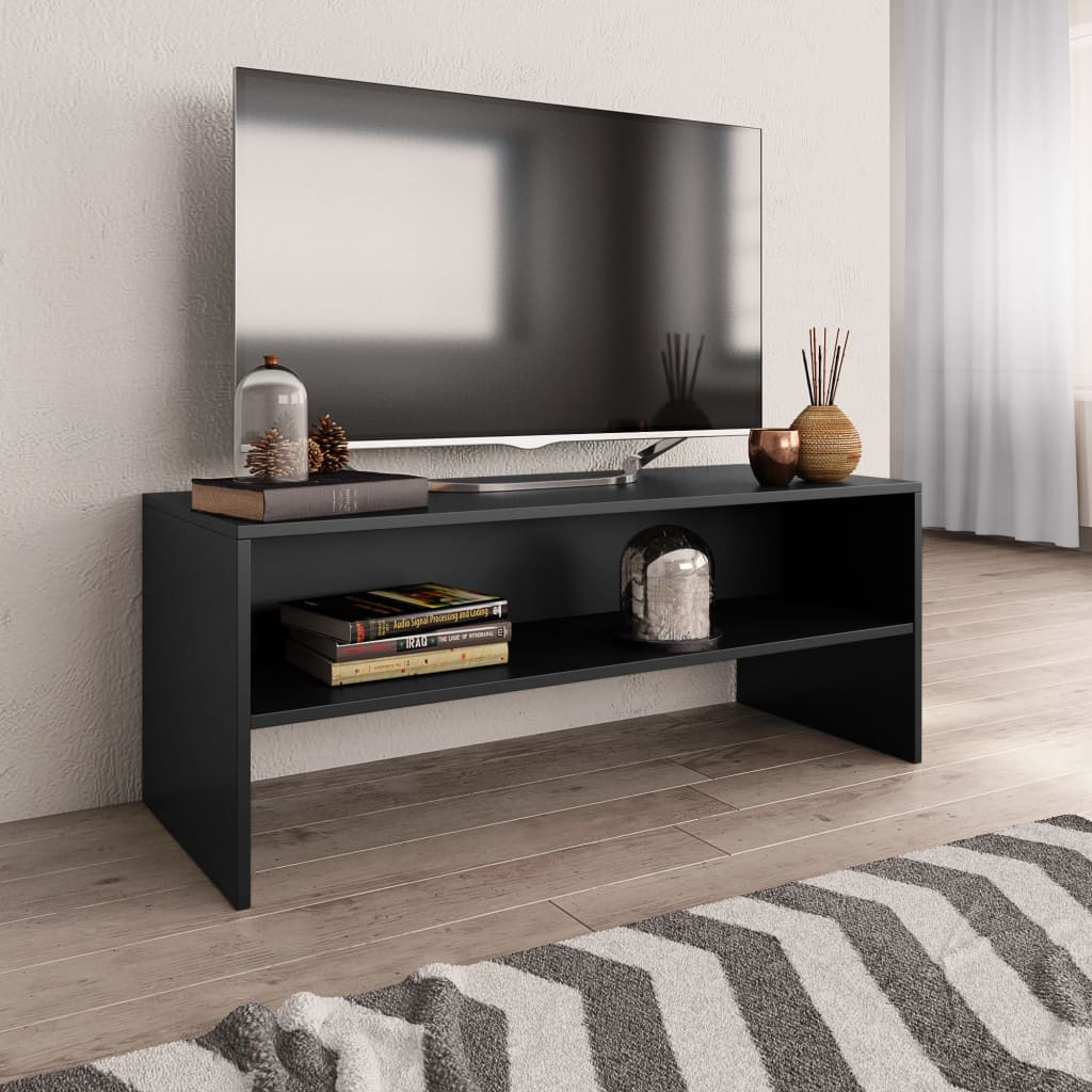 Meuble TV Noir 100 x 40 x 40 cm Aggloméré Meubles TV vidaXL