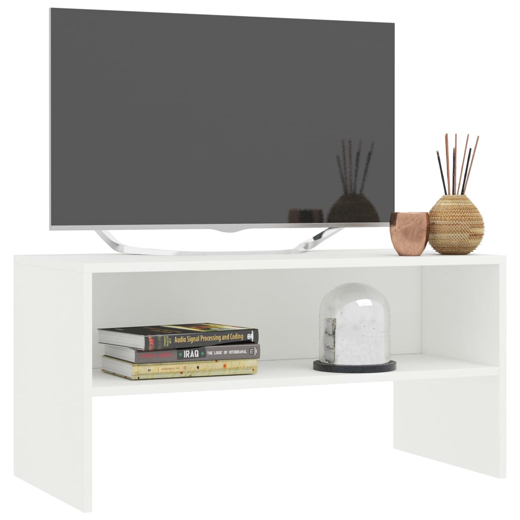 Meuble TV Blanc 80x40x40 cm Bois d’ingénierie - XIOS