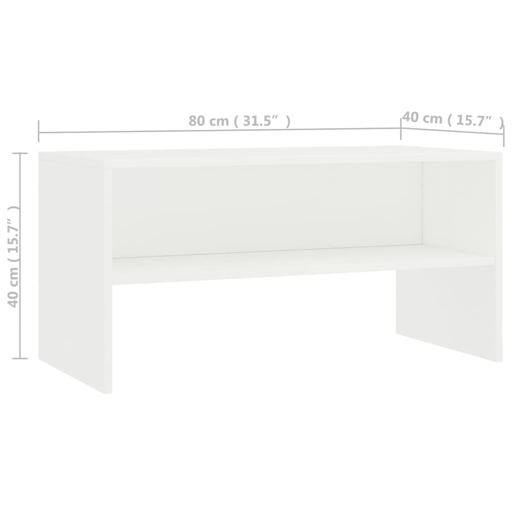 Meuble TV Blanc 80x40x40 cm Bois d’ingénierie - XIOS