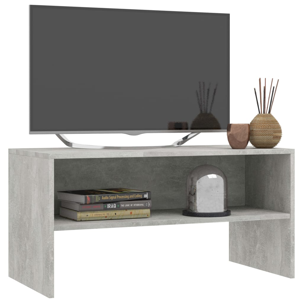 Meuble TV Gris béton 80x40x40 cm Bois d'ingénierie - XIOS