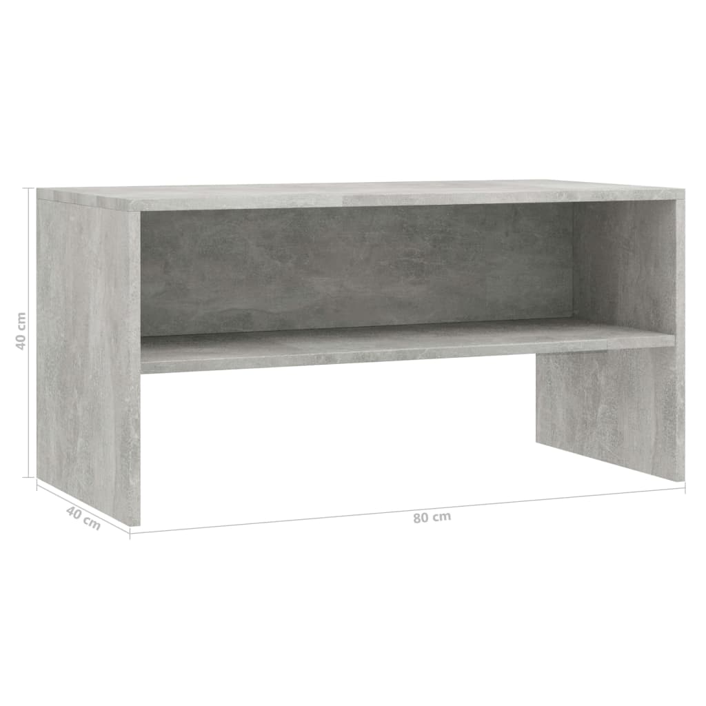 Meuble TV Gris béton 80x40x40 cm Bois d'ingénierie - XIOS