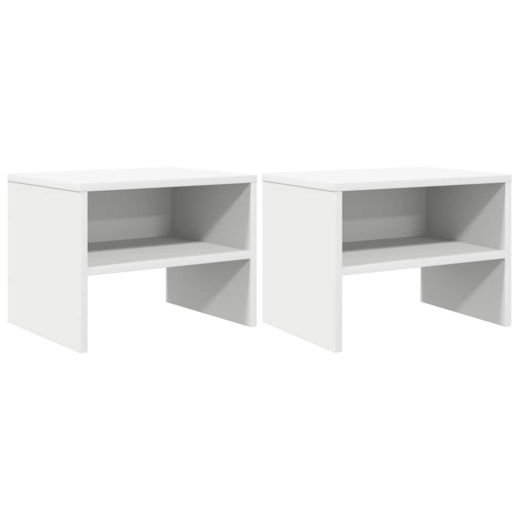 Tables de chevet 2 pcs Blanc 40x30x30 cm Bois d'ingénierie - XIOS