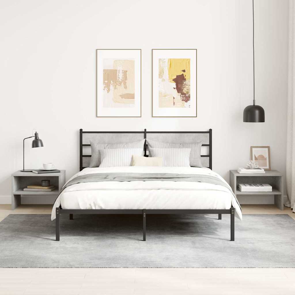 Table de chevet Gris béton 40x30x30 cm Bois ingénierie - XIOS