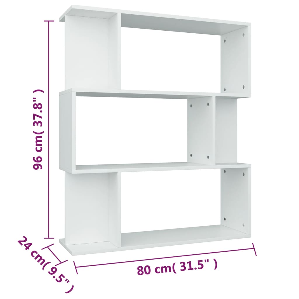 Bibliothèque/Cloison Blanc 80x24x96 cm Bois d'ingénierie - XIOS