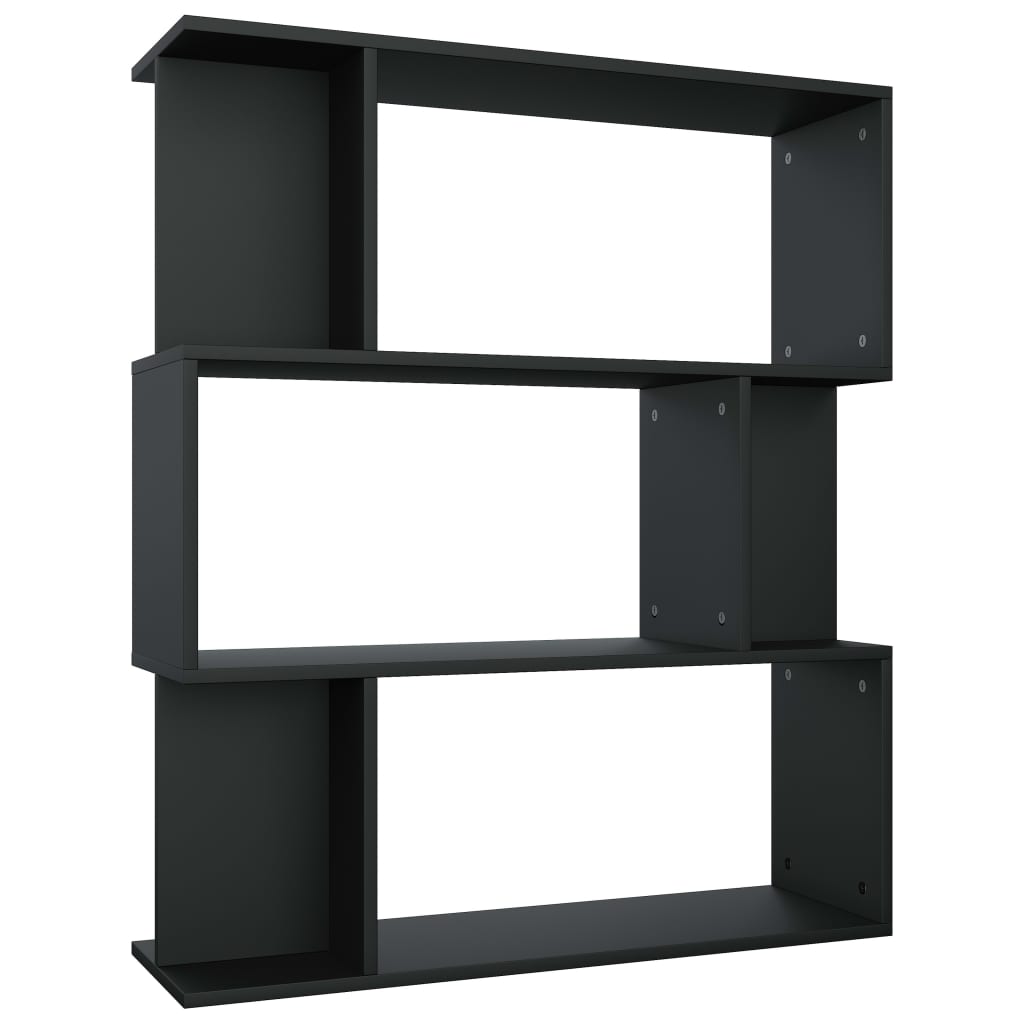 Bibliothèque/Cloison Noir 80x24x96 cm cm Bois d'ingénierie - XIOS