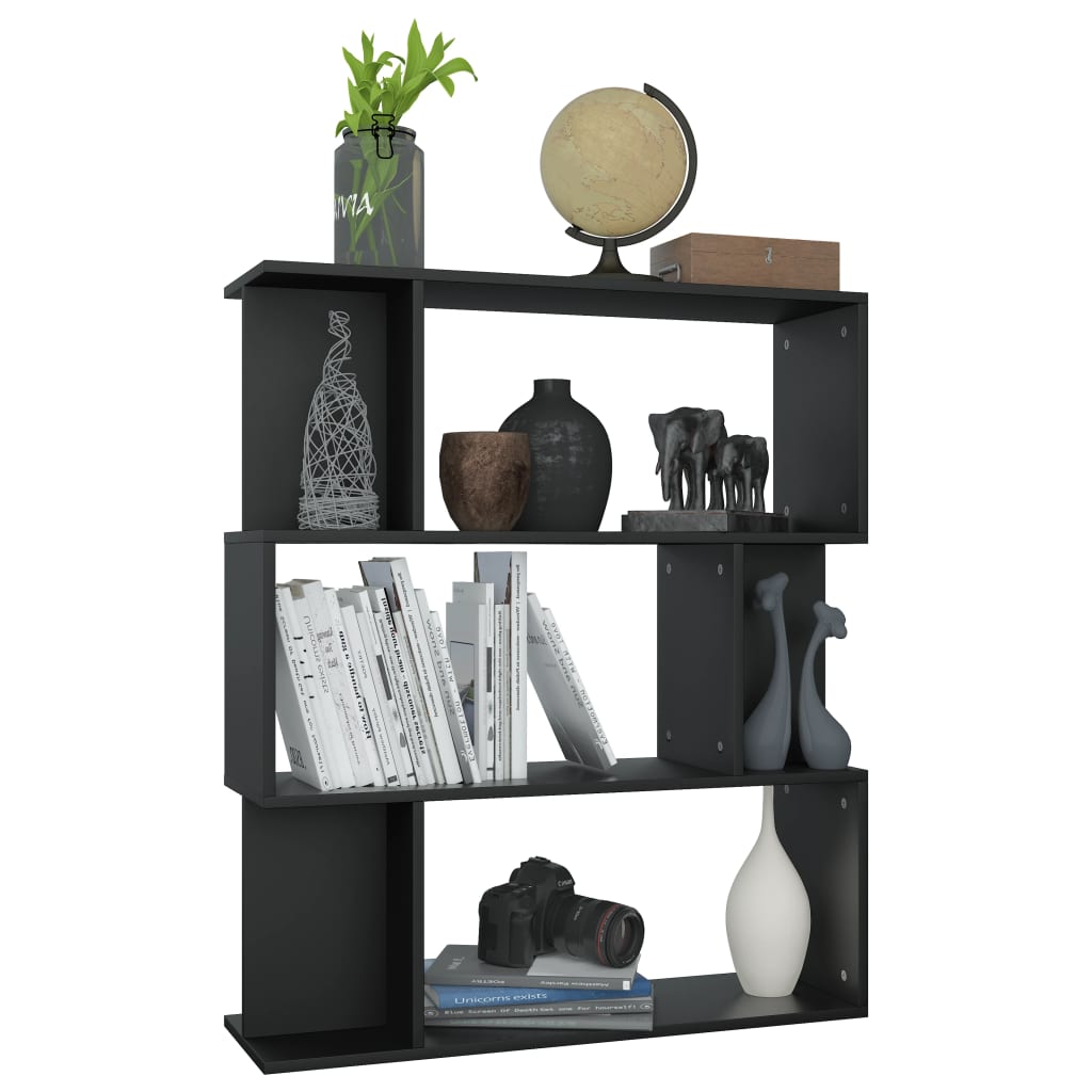 Bibliothèque/Cloison Noir 80x24x96 cm cm Bois d'ingénierie - XIOS
