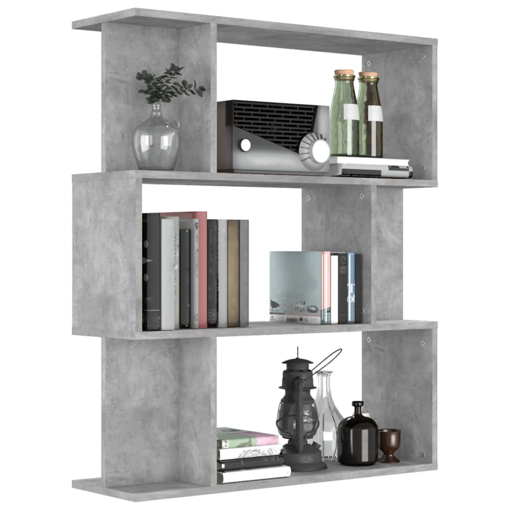 Bibliothèque/Séparateur de pièce Gris béton Bois d’ingénierie - XIOS