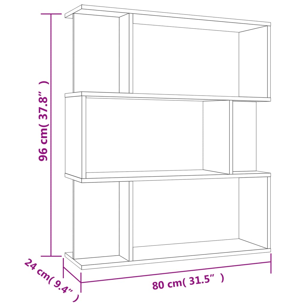 Bibliothèque/Séparateur de pièce Gris béton Bois d’ingénierie - XIOS