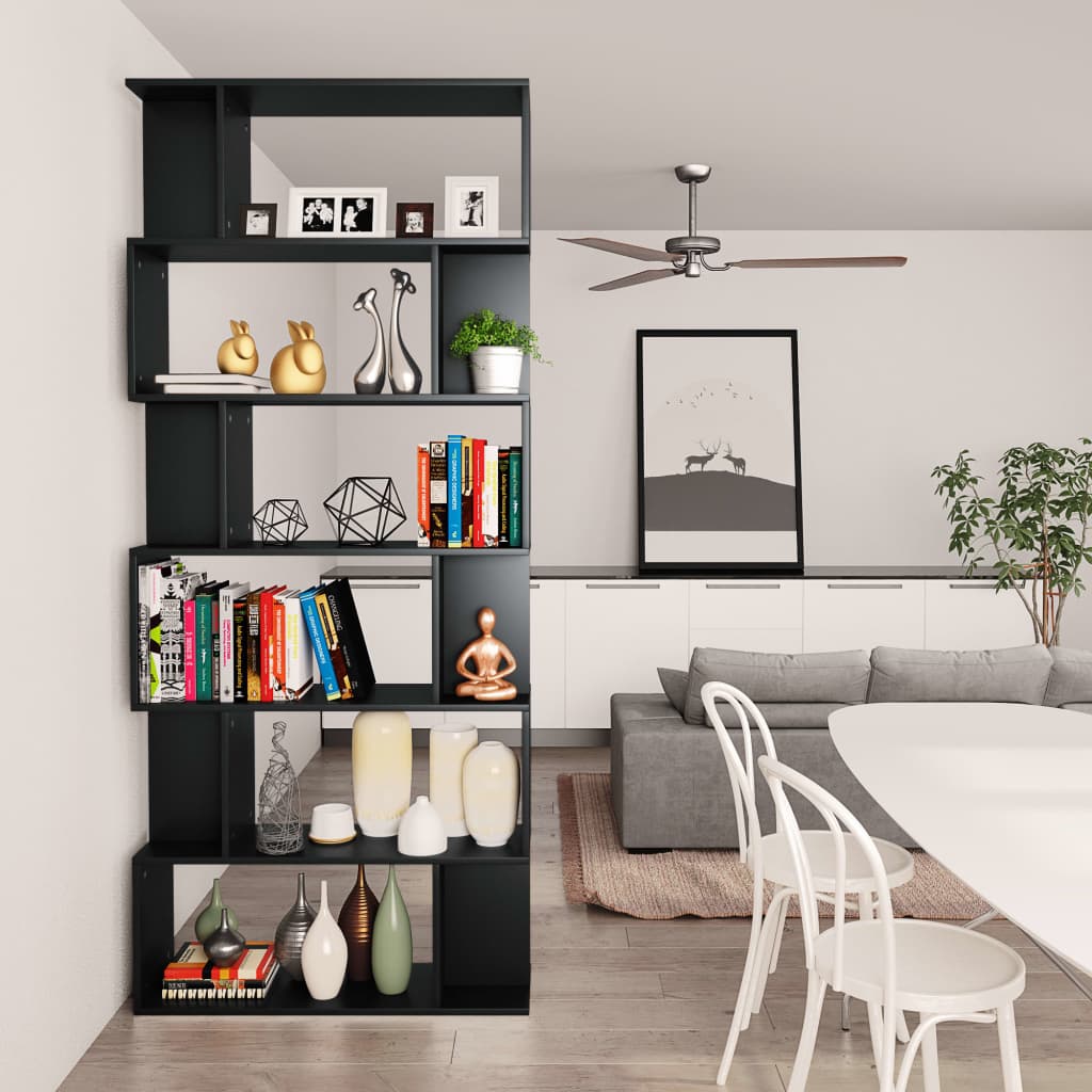 Bibliothèque/Séparateur de pièce Noir Bois d'ingénierie - XIOS