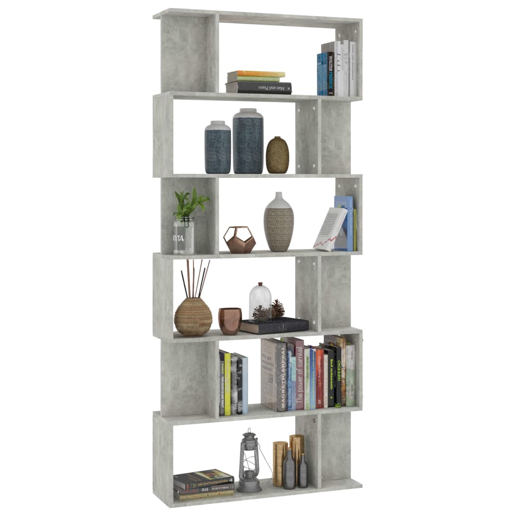 Bibliothèque/Séparateur de pièce Gris béton Bois d'ingénierie - XIOS