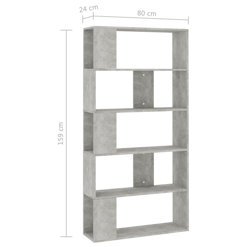 Bibliothèque/Séparateur de pièce Gris béton Bois d’ingénierie - XIOS