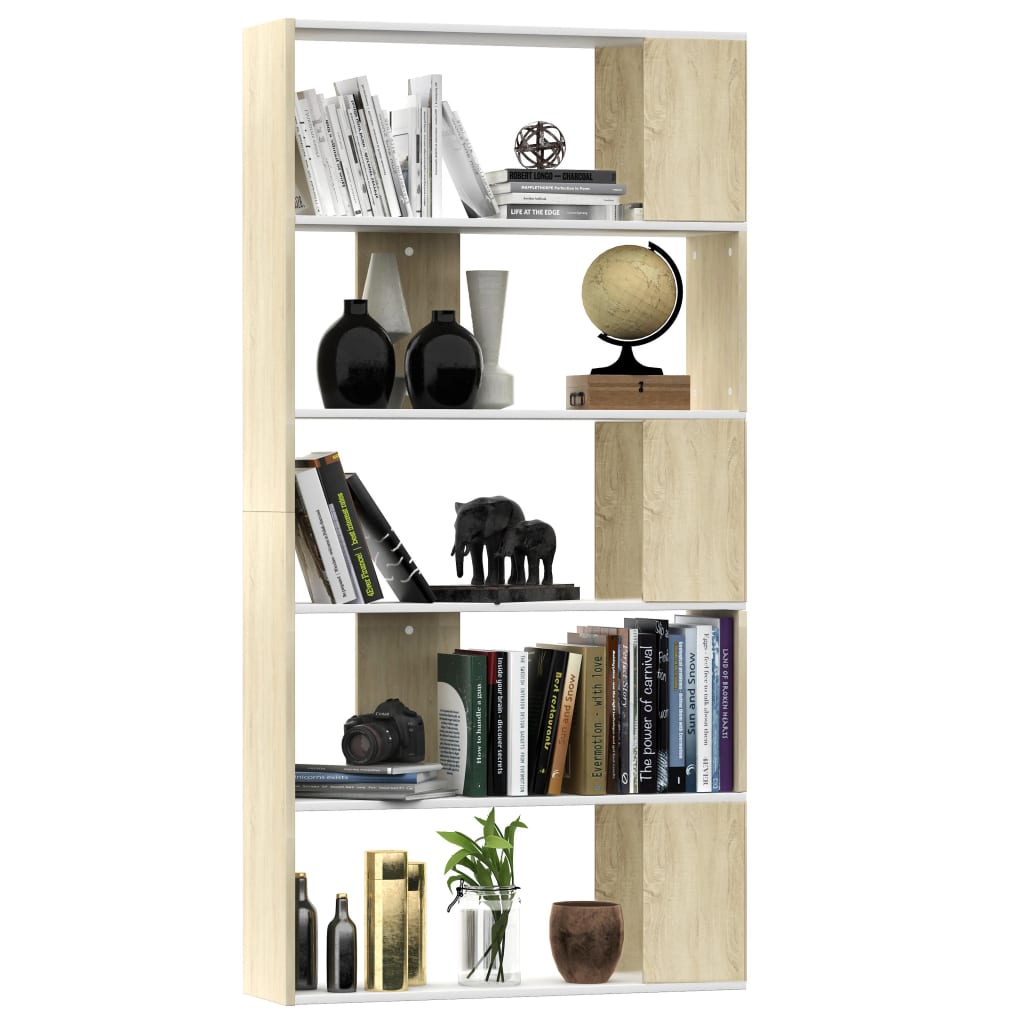 Bibliothèque/Séparateur de pièce Blanc chêne sonoma 80x24x159cm - XIOS