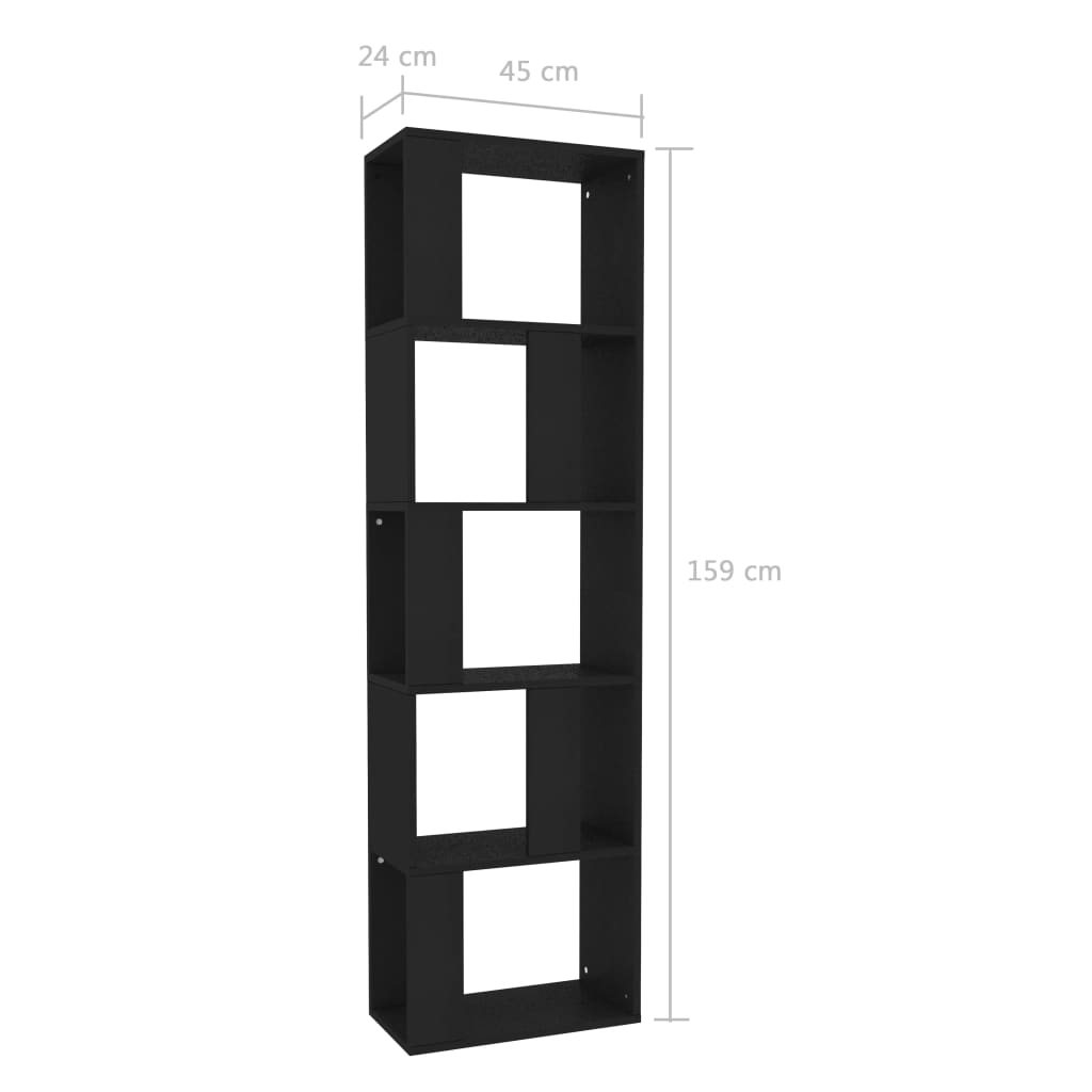 Bibliothèque/Séparateur de pièce Noir Bois d’ingénierie - XIOS