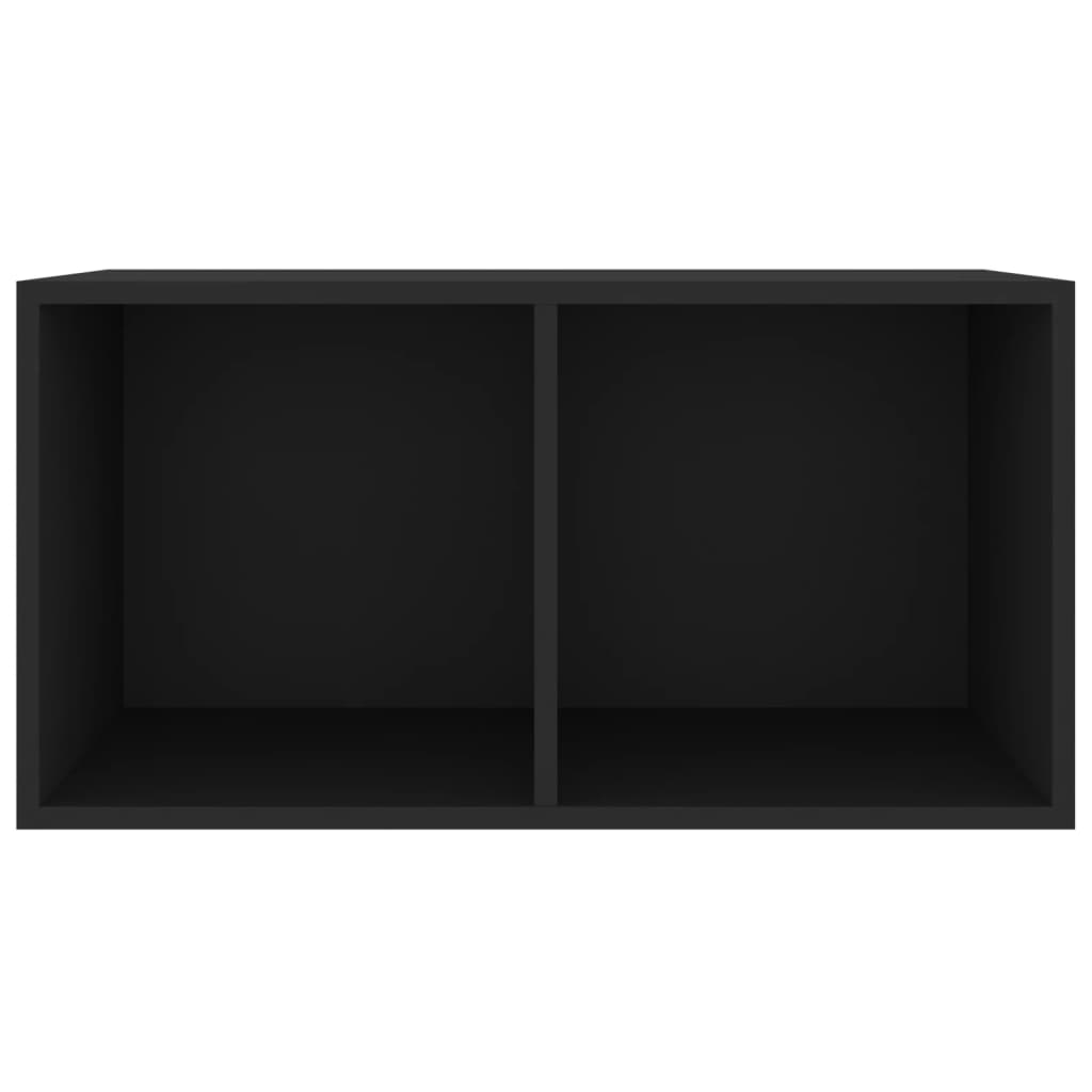 Boîte de rangement de vinyles Noir 71x34x36cm Bois d'ingénierie - XIOS