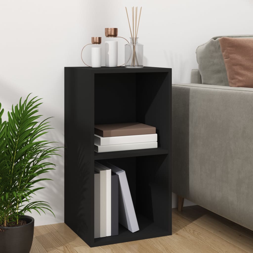 Boîte de rangement de vinyles Noir 71x34x36cm Bois d'ingénierie - XIOS
