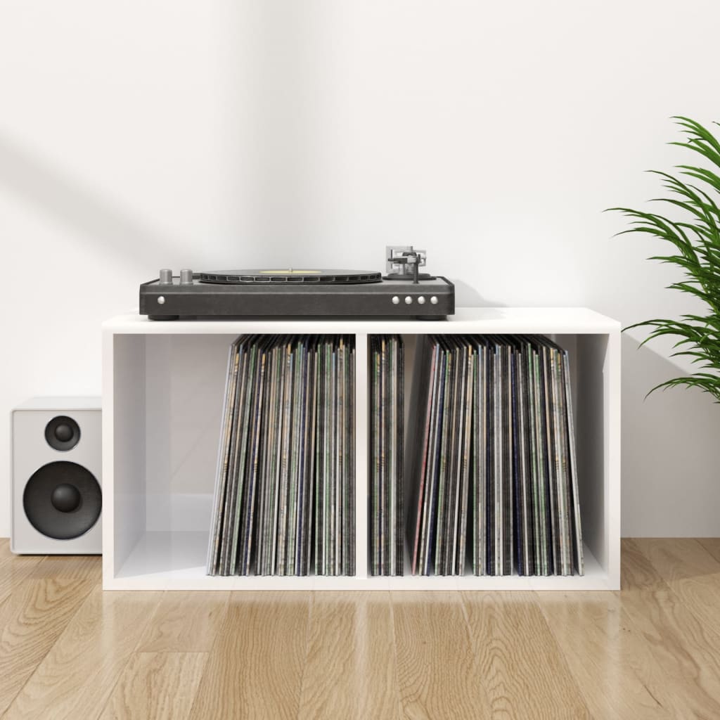 Boîte de rangement de vinyles Blanc brillant 71x34x36 cm XIOS