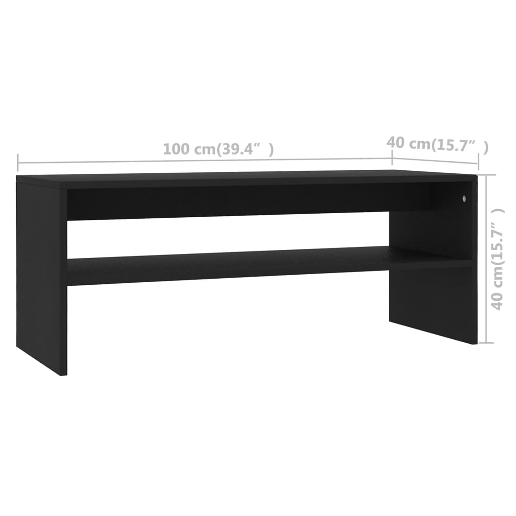 Table basse Noir 100x40x40 cm Bois d'ingénierie - XIOS