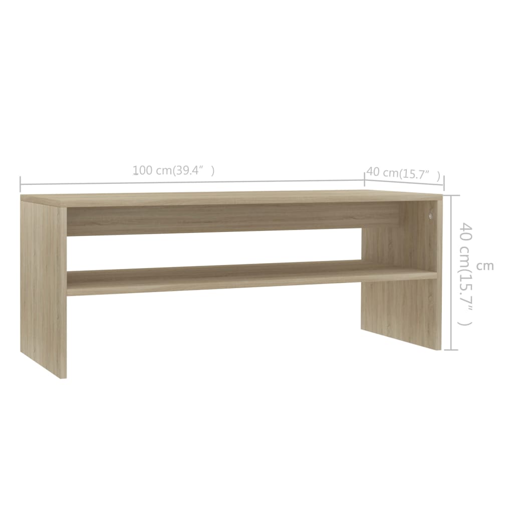 Table basse Chêne sonoma 100x40x40 cm Bois d'ingénierie - XIOS