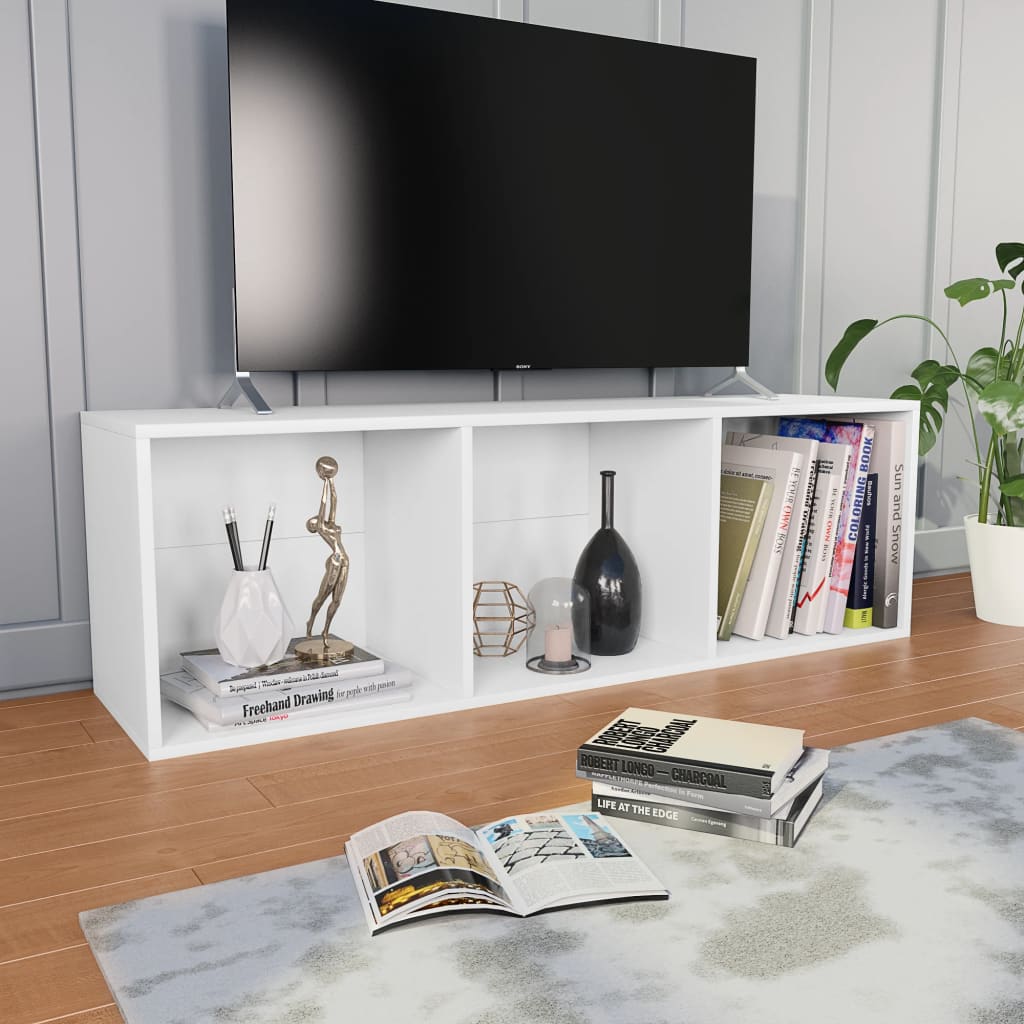 Bibliothèque/Meuble TV Blanc 36x30x114 cm Bois d'ingénierie - XIOS