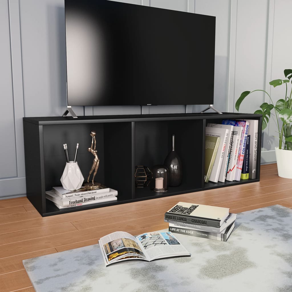Bibliothèque/Meuble TV noir 36x30x114 cm bois d'ingénierie - XIOS