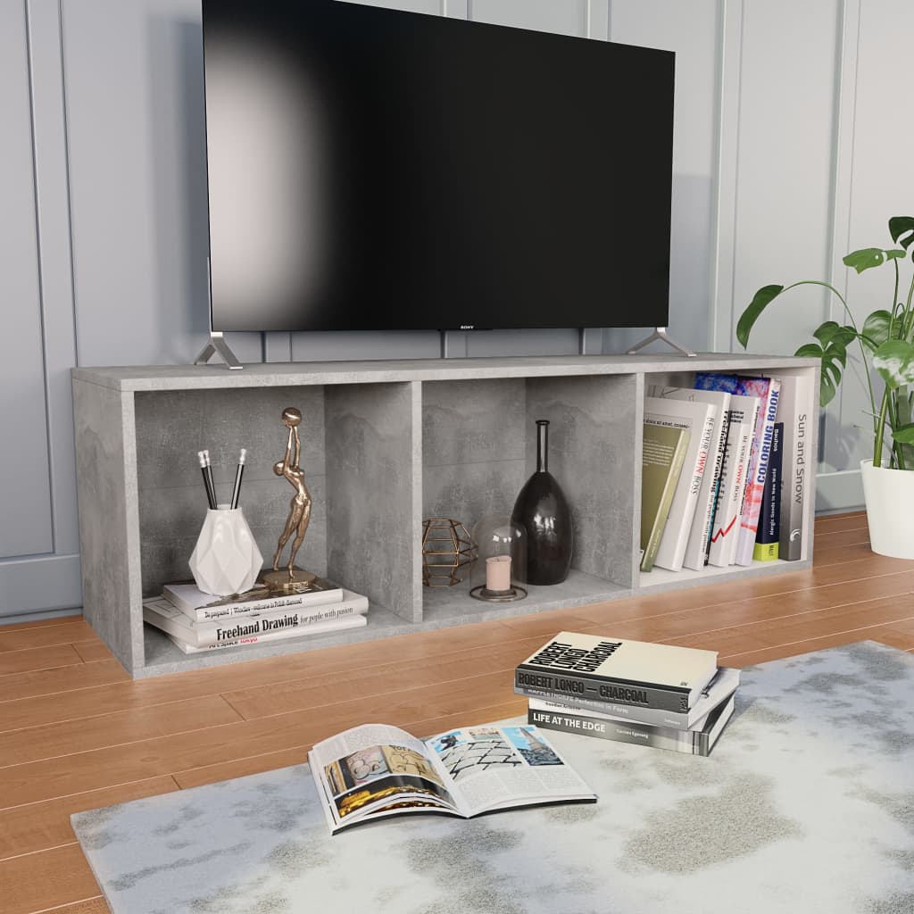Bibliothèque/Meuble TV Gris béton 36x30x114cm Bois d’ingénierie - XIOS