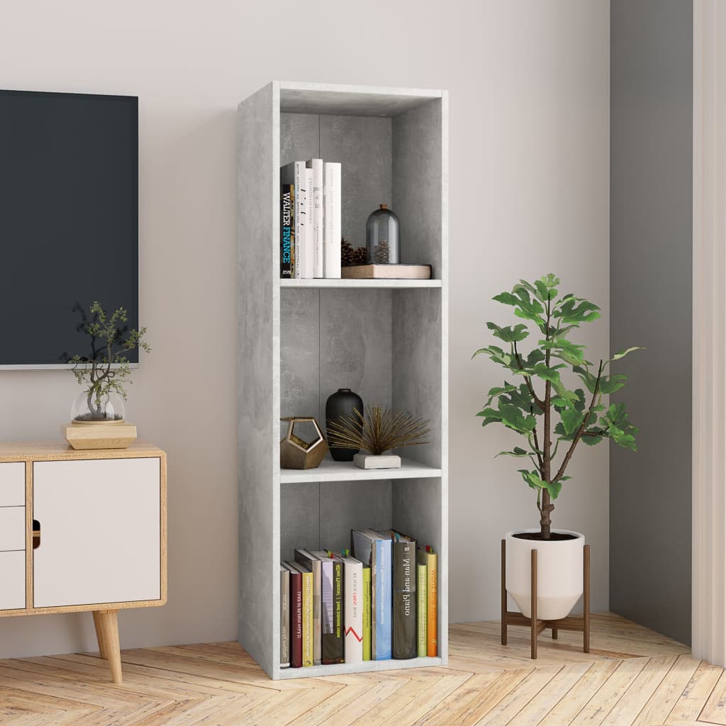 Bibliothèque/Meuble TV Gris béton 36x30x114cm Bois d’ingénierie - XIOS